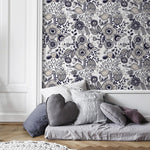Floral Drawing Wallpaper Boho Wallpaper Peel and Stick and Traditional Wallpaper - A406 - WallTrend