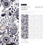 Floral Drawing Wallpaper Boho Wallpaper Peel and Stick and Traditional Wallpaper - A406 - WallTrend