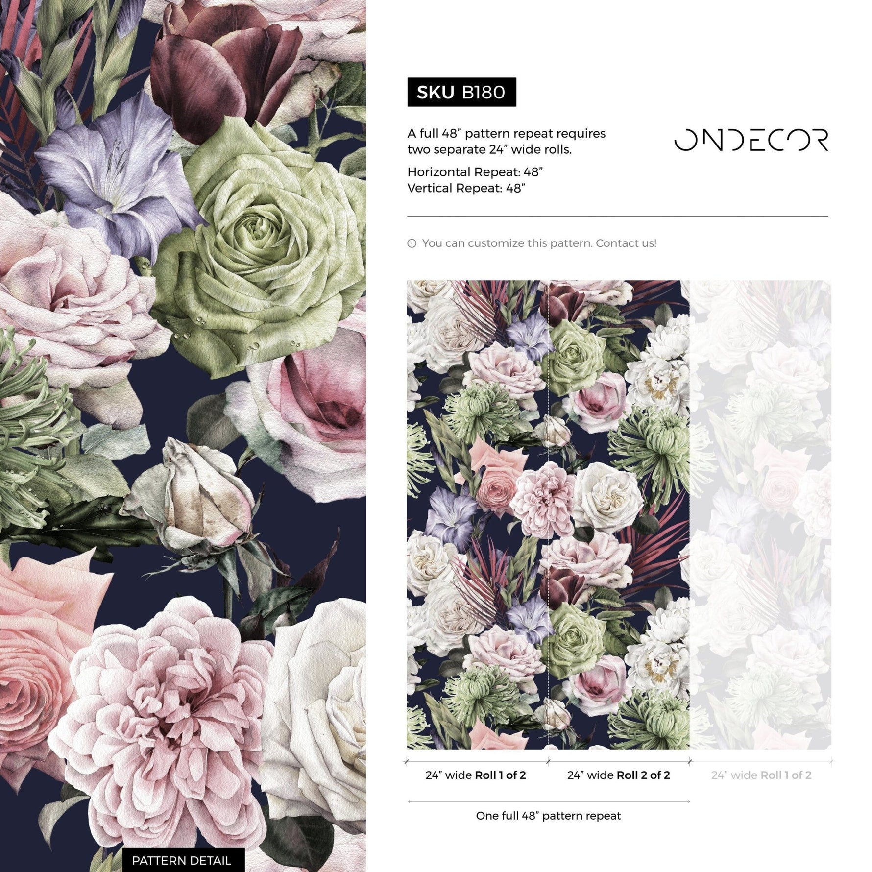 Floral Elegance Wallpaper - B180 - WallTrend