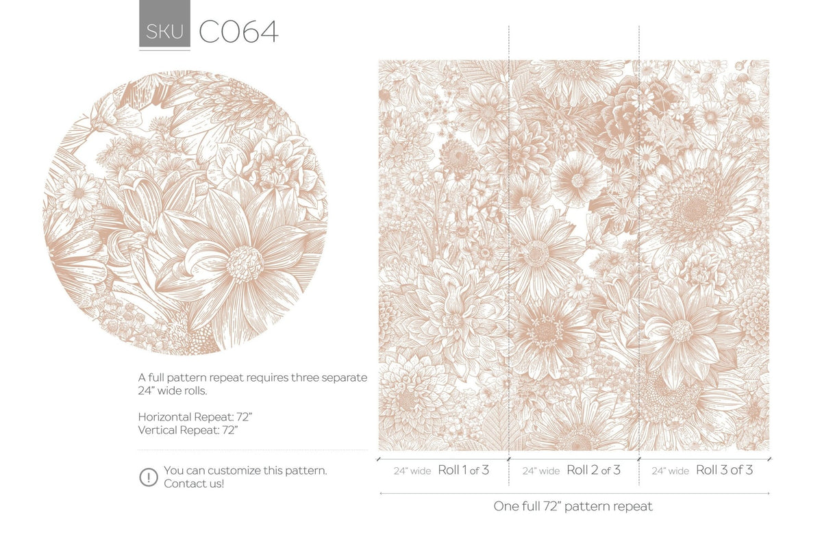 Floral Elegance Wallpaper - C064 - WallTrend
