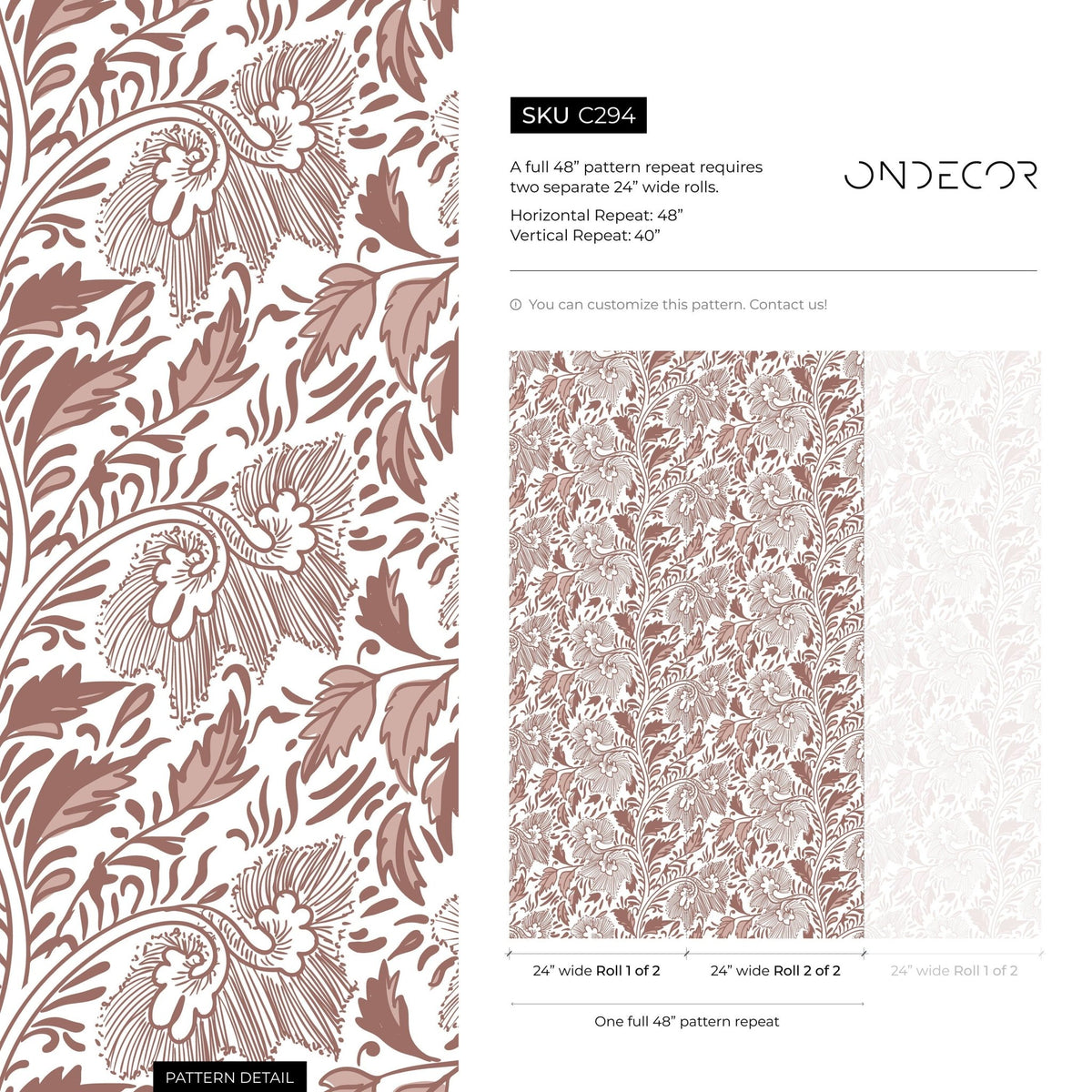 Floral Elegance Wallpaper - C294 - WallTrend