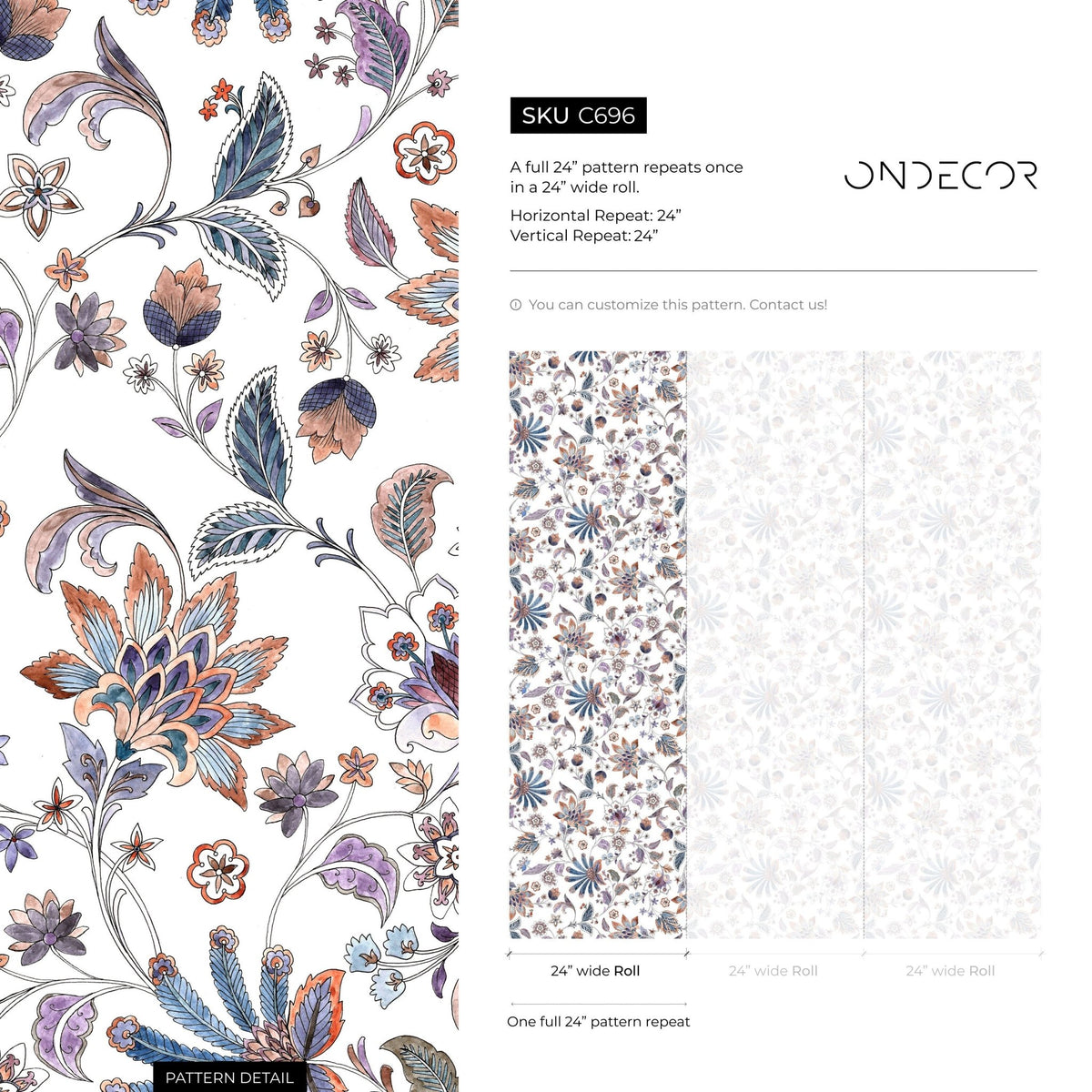 Floral Elegance Wallpaper - C696 - WallTrend