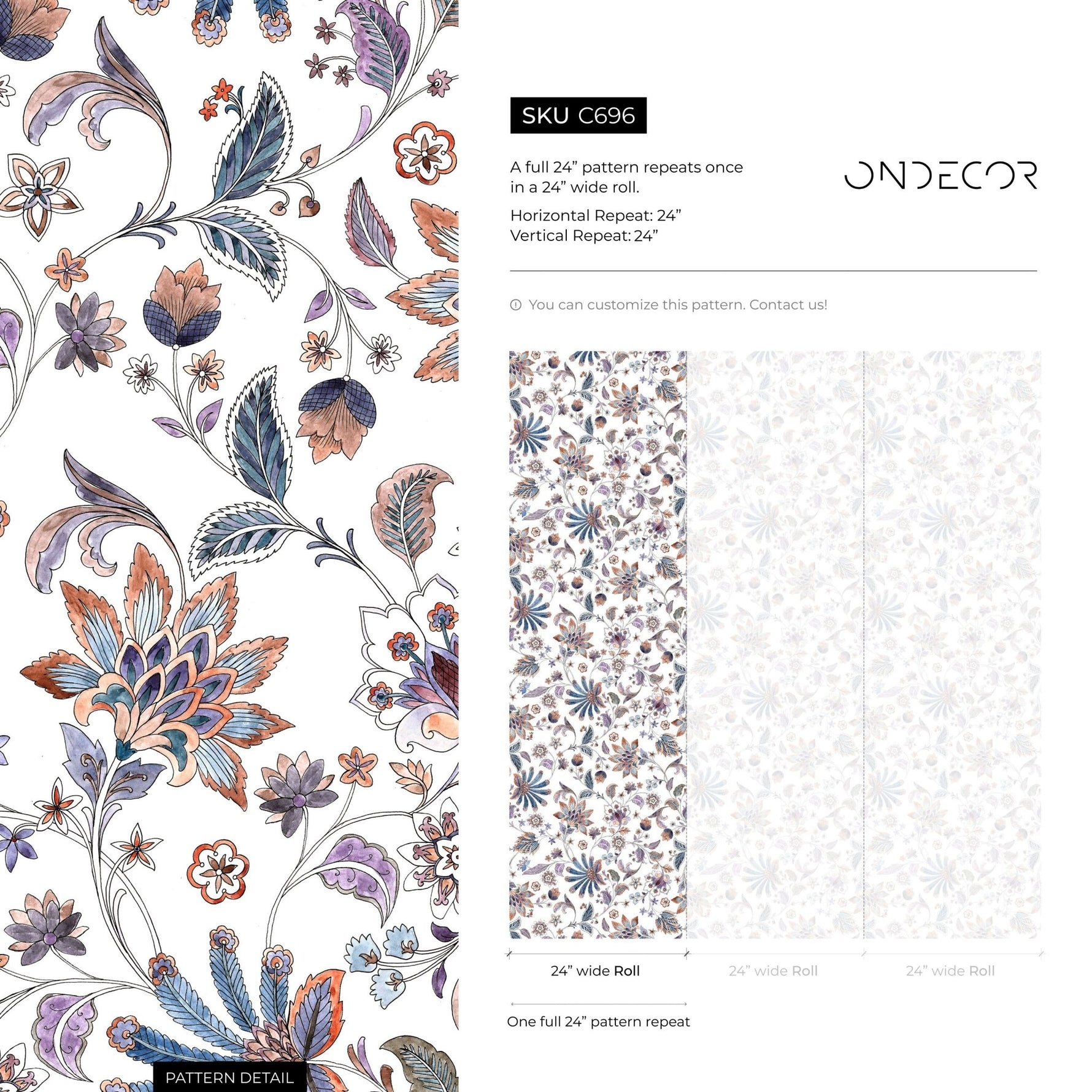 Floral Elegance Wallpaper - C696 - WallTrend