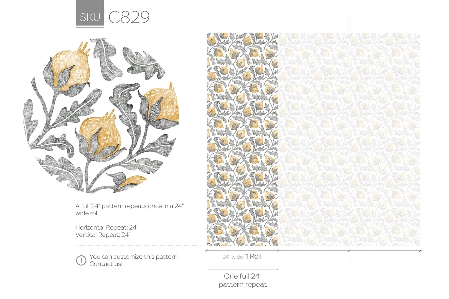 Floral Elegance Wallpaper - C829 - WallTrend
