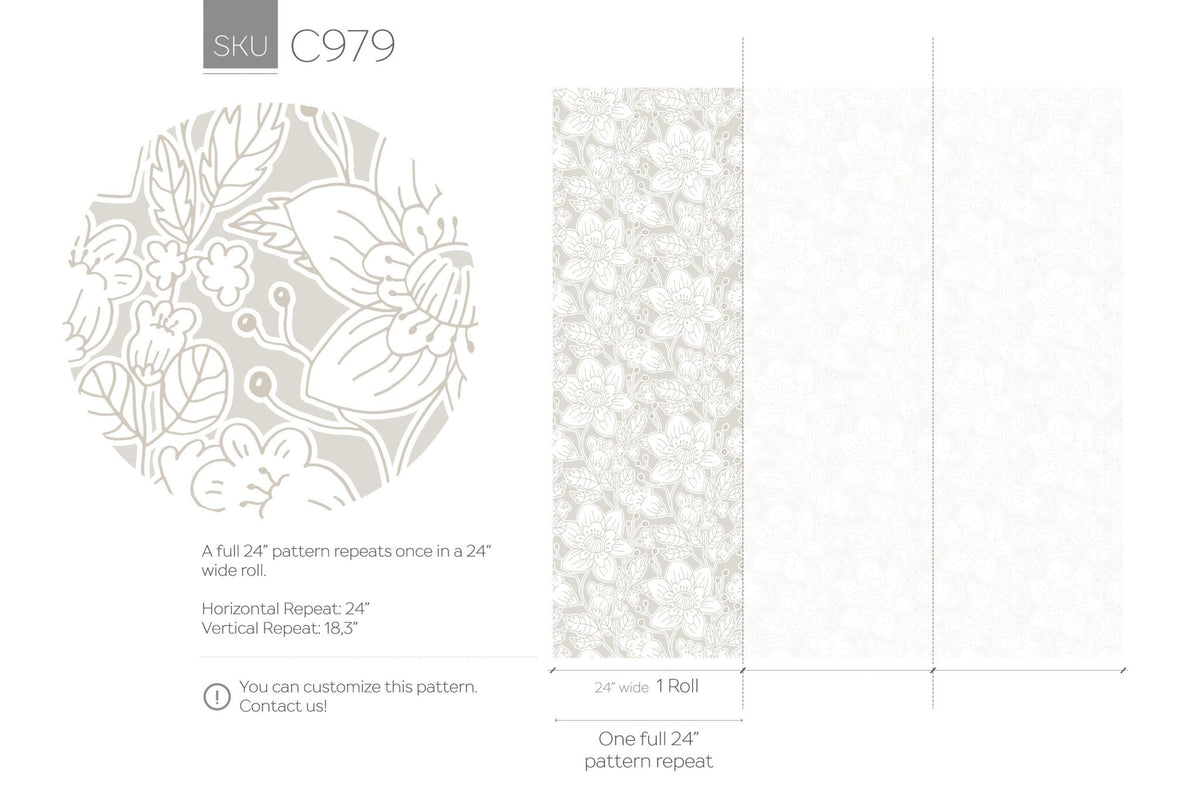 Floral Elegance Wallpaper - C979 - WallTrend