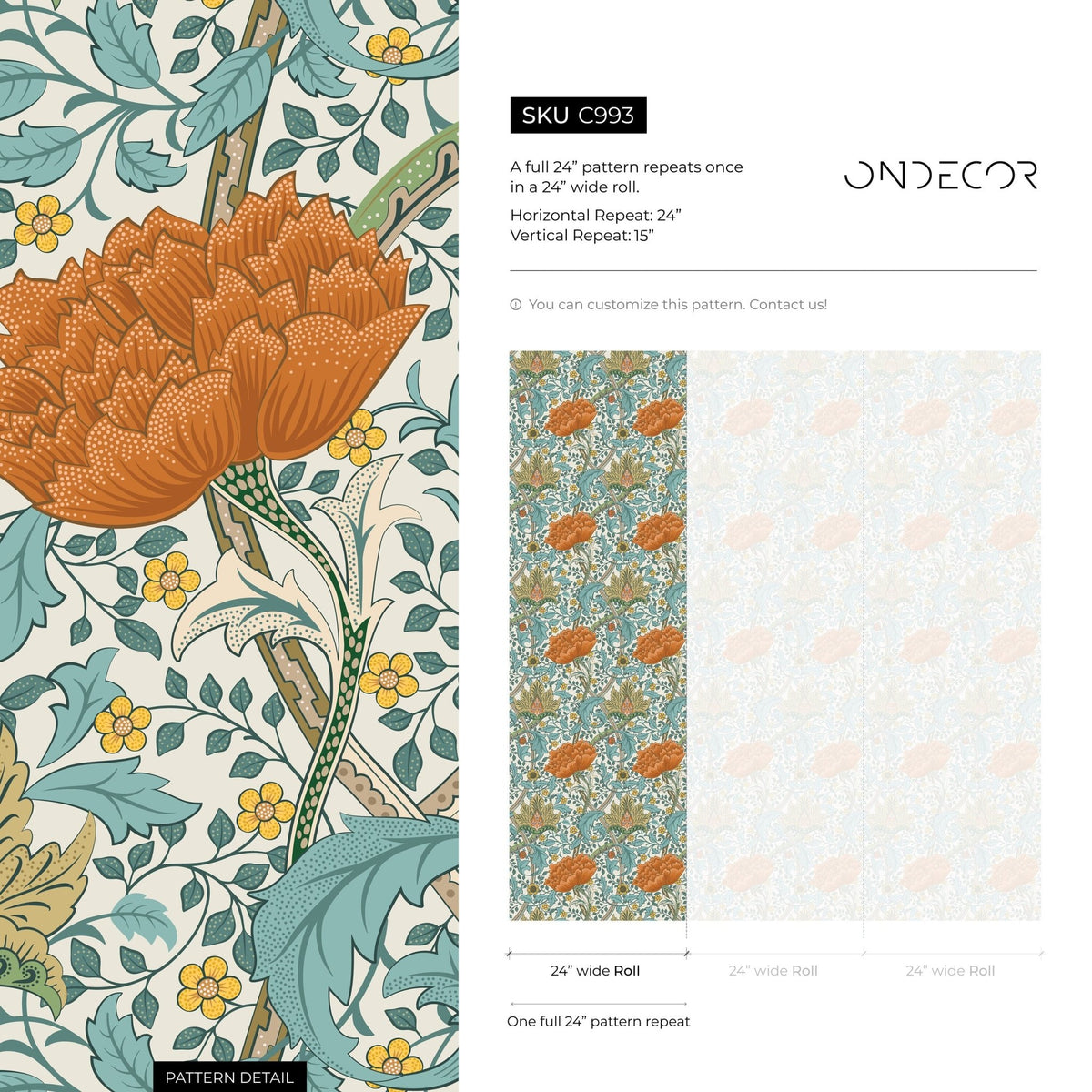 Floral Elegance Wallpaper - C993 - WallTrend