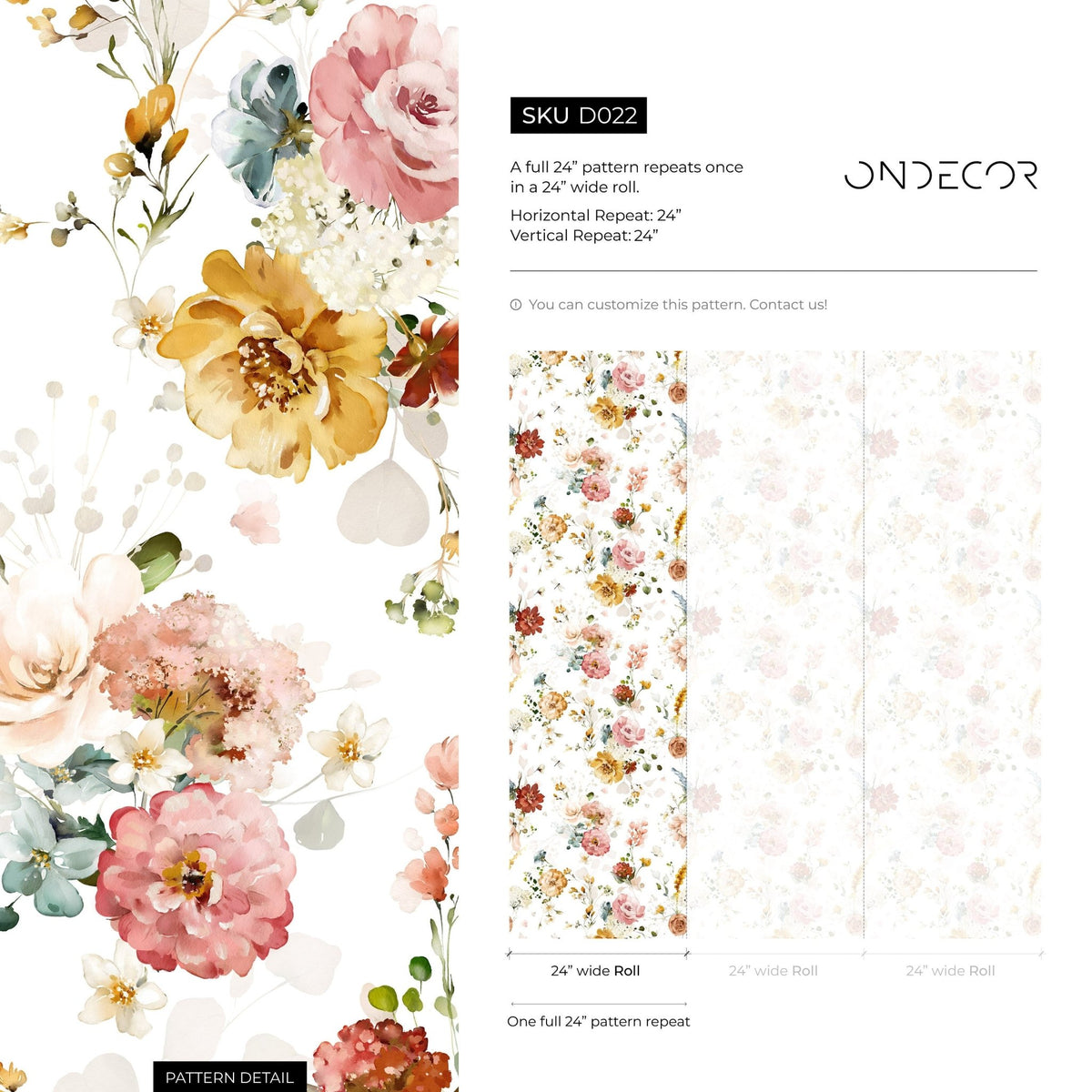 Floral Elegance Wallpaper - D022 - WallTrend