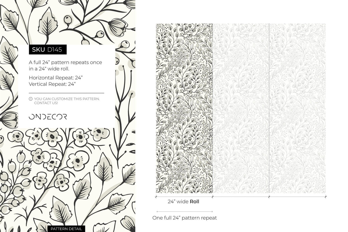 Floral Elegance Wallpaper - D145 - WallTrend