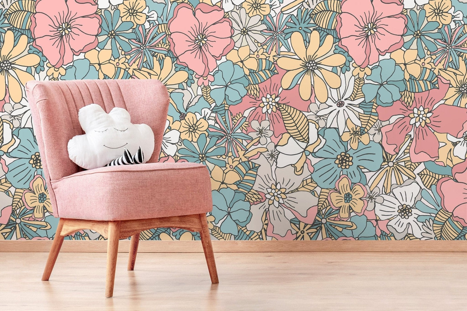 Floral Fancy Wallpaper - D382 - WallTrend