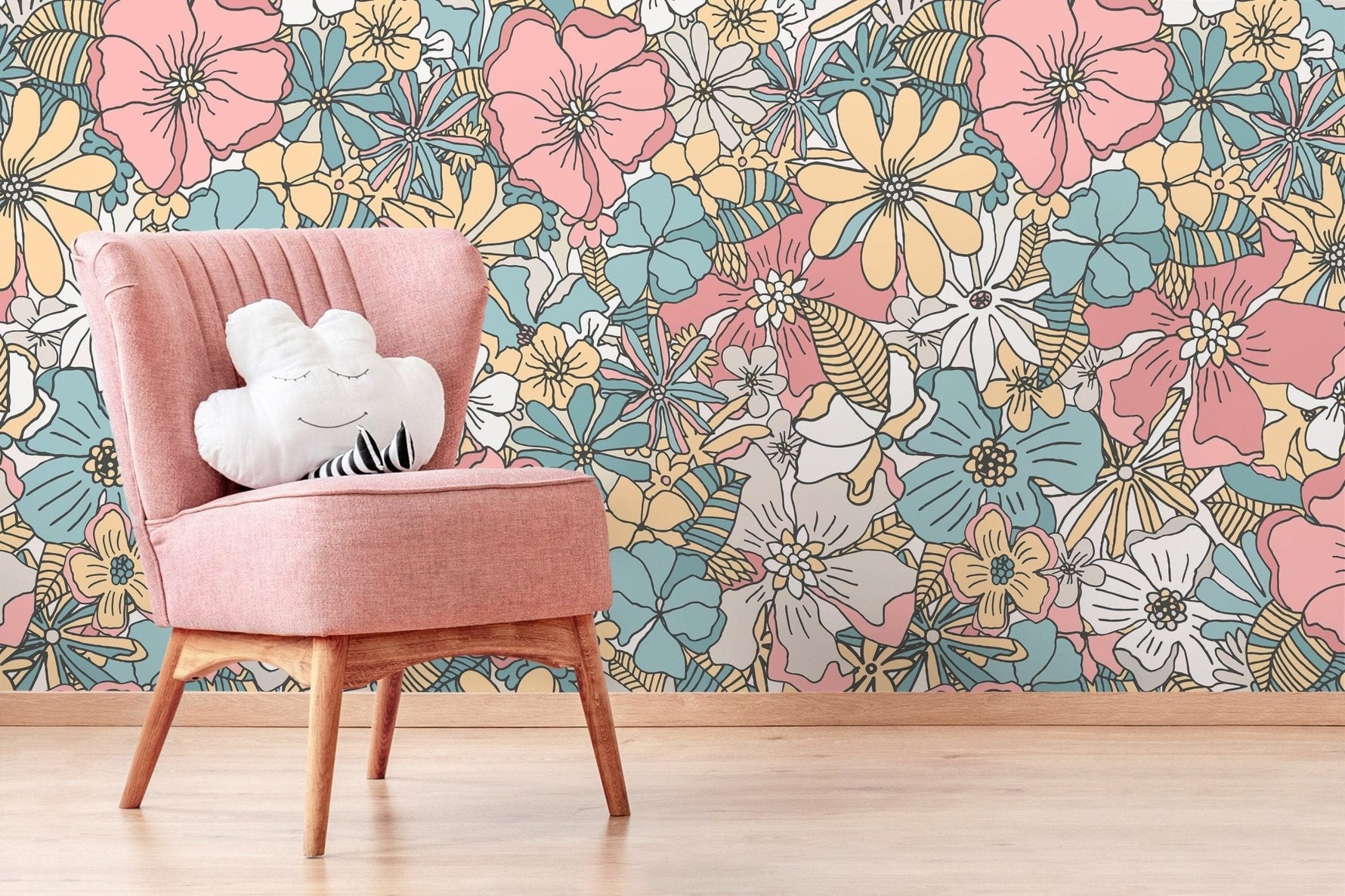 Floral Fancy Wallpaper - D382 - WallTrend