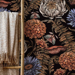 Floral Garden Wallpaper Peonny and Butterflies Wallpaper Peel and Stick and Traditional Wallpaper - D822 - WallTrend