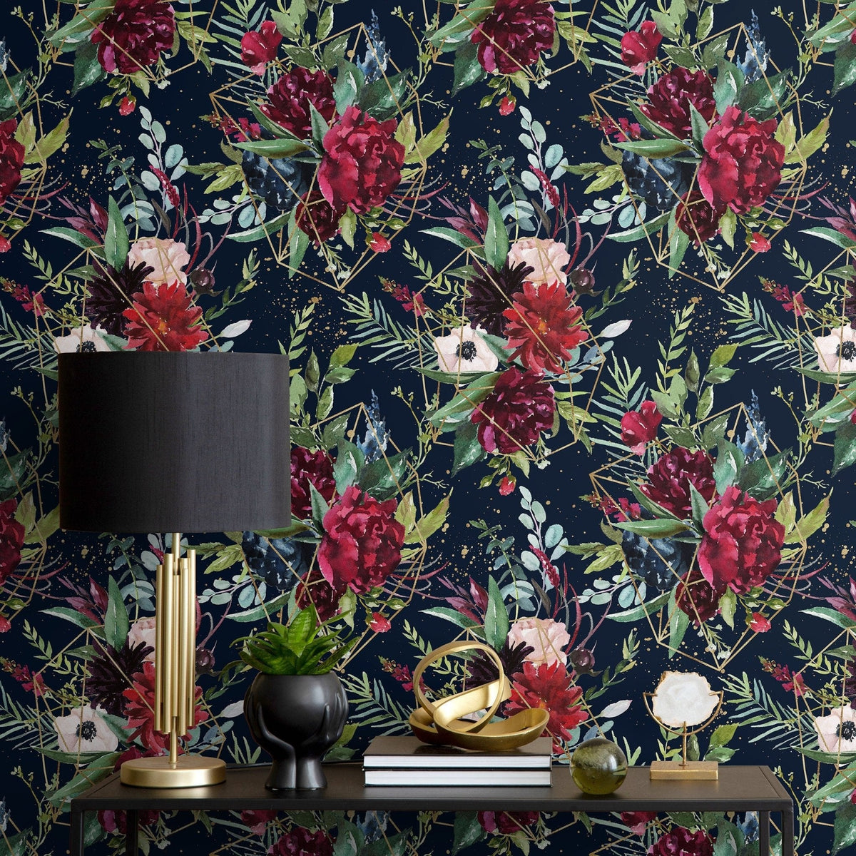 Floral Geometric Harmony Wallpaper - A833 - WallTrend