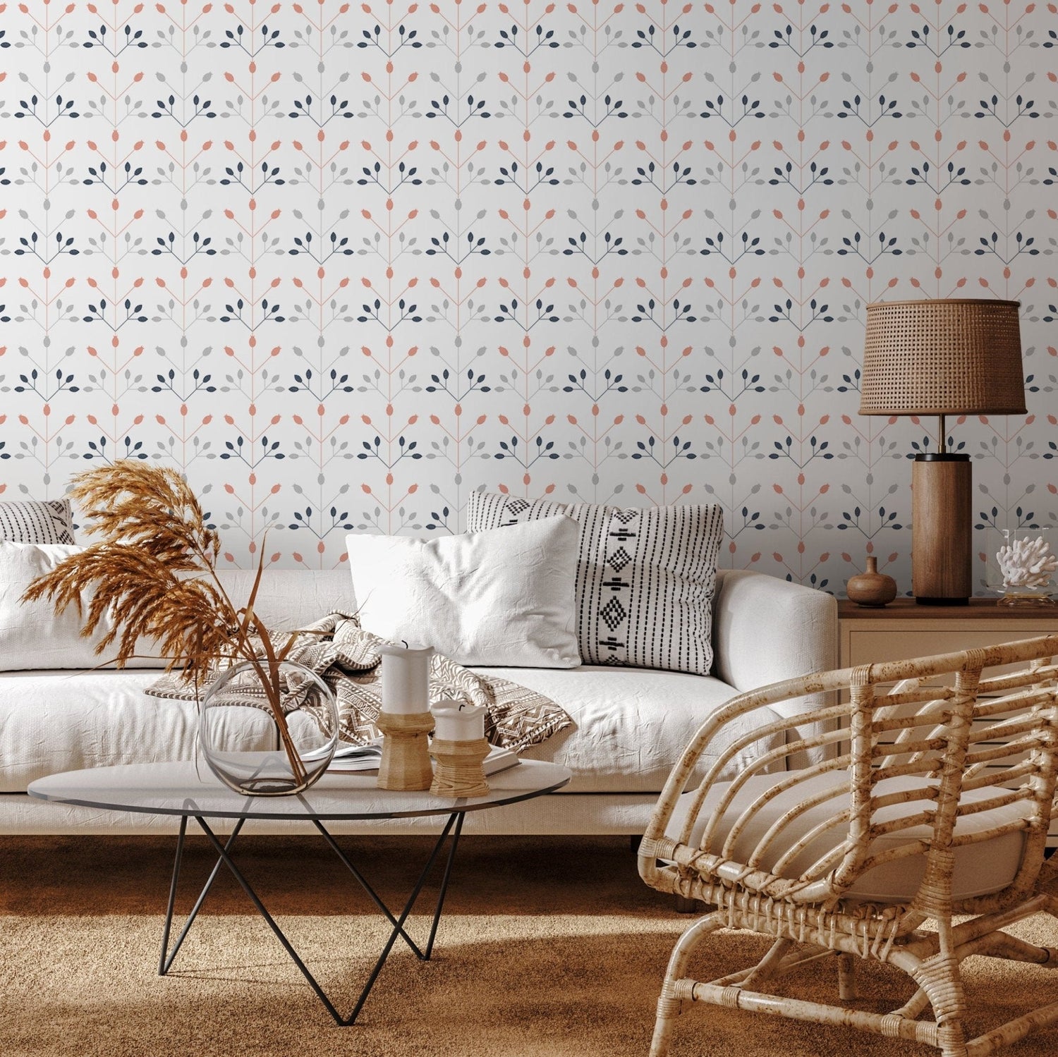 Floral Geometric Harmony Wallpaper - A873 - WallTrend