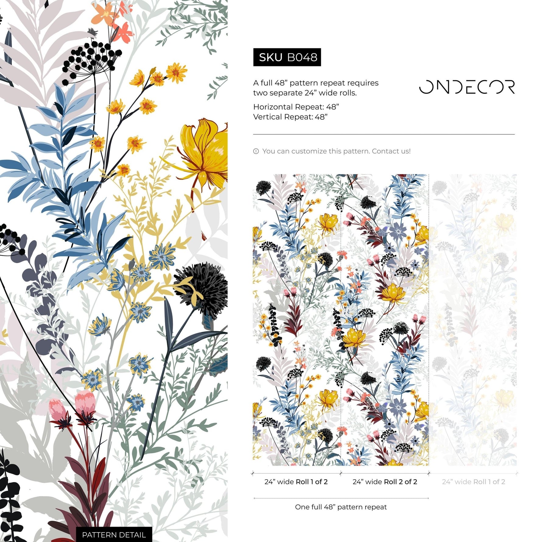Floral Harmony Wallpaper - B048 - WallTrend