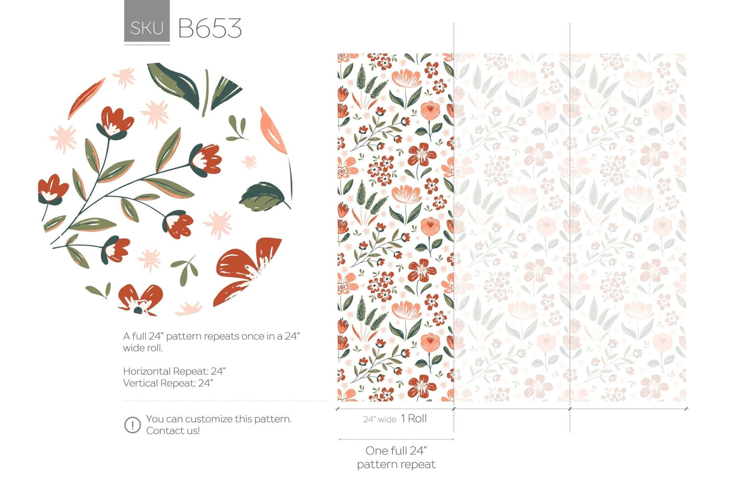 Floral Harmony Wallpaper - B653 - WallTrend