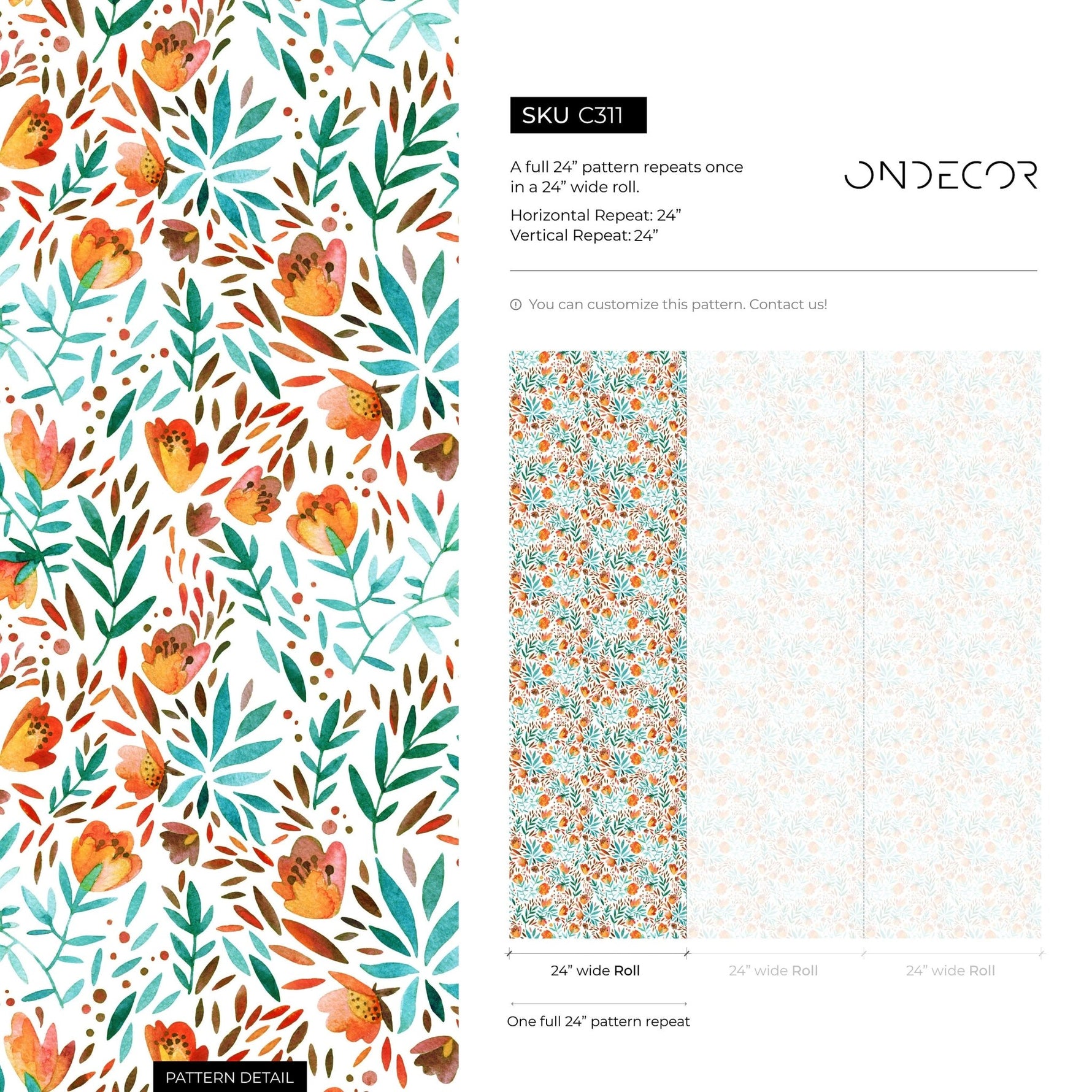 Floral Harmony Wallpaper - C311 - WallTrend