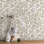 Floral Lion Motif Wallpaper - D507 - WallTrend