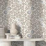 Floral Lion Motif Wallpaper - D507 - WallTrend
