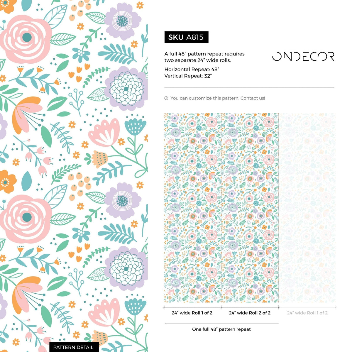 Floral Melody Wallpaper - A815 - WallTrend