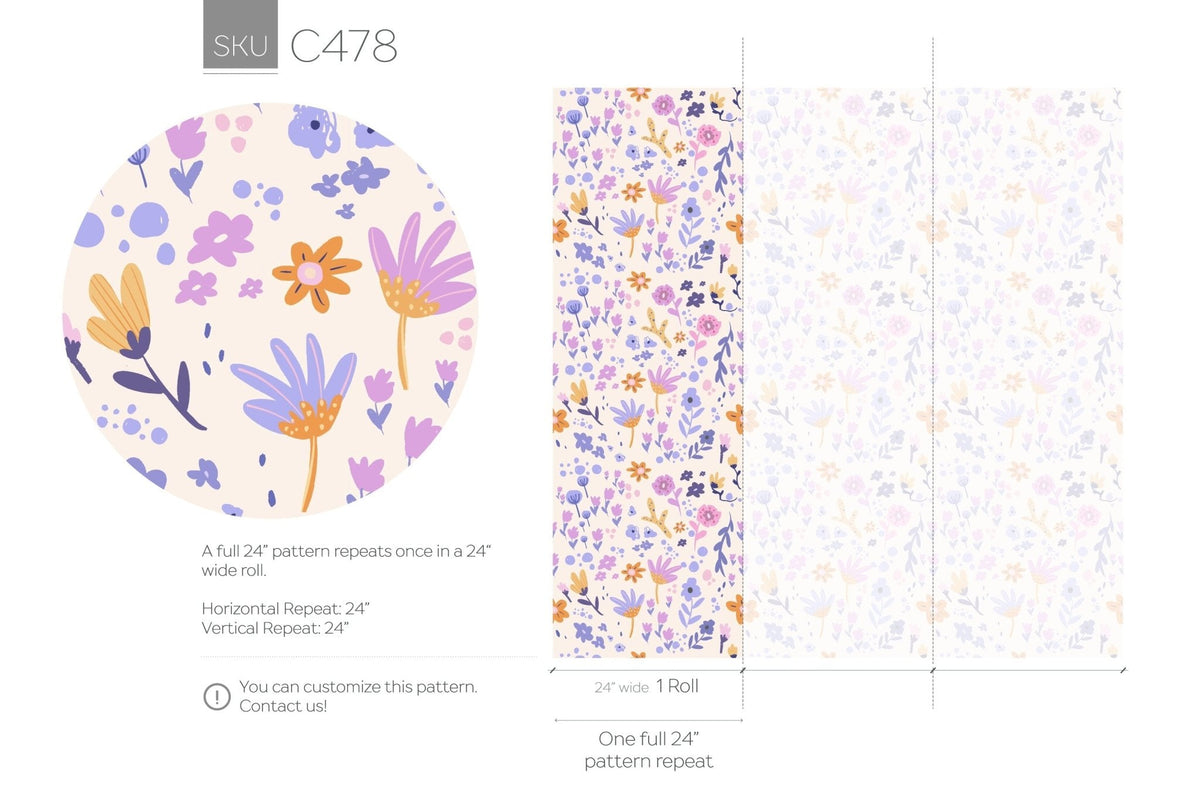 Floral Melody Wallpaper - C478 - WallTrend