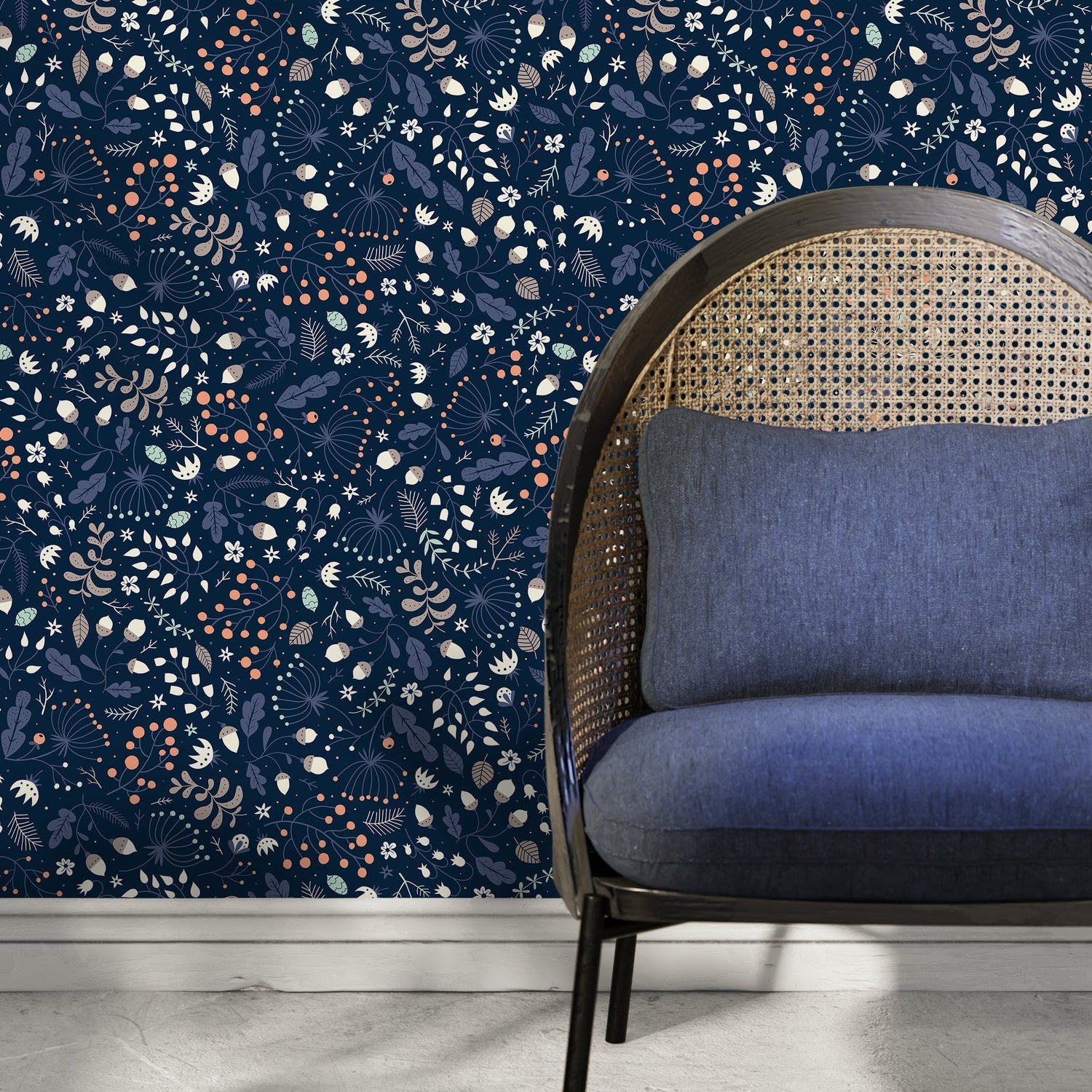 Floral Midnight Fantasy Wallpaper - A948 - WallTrend