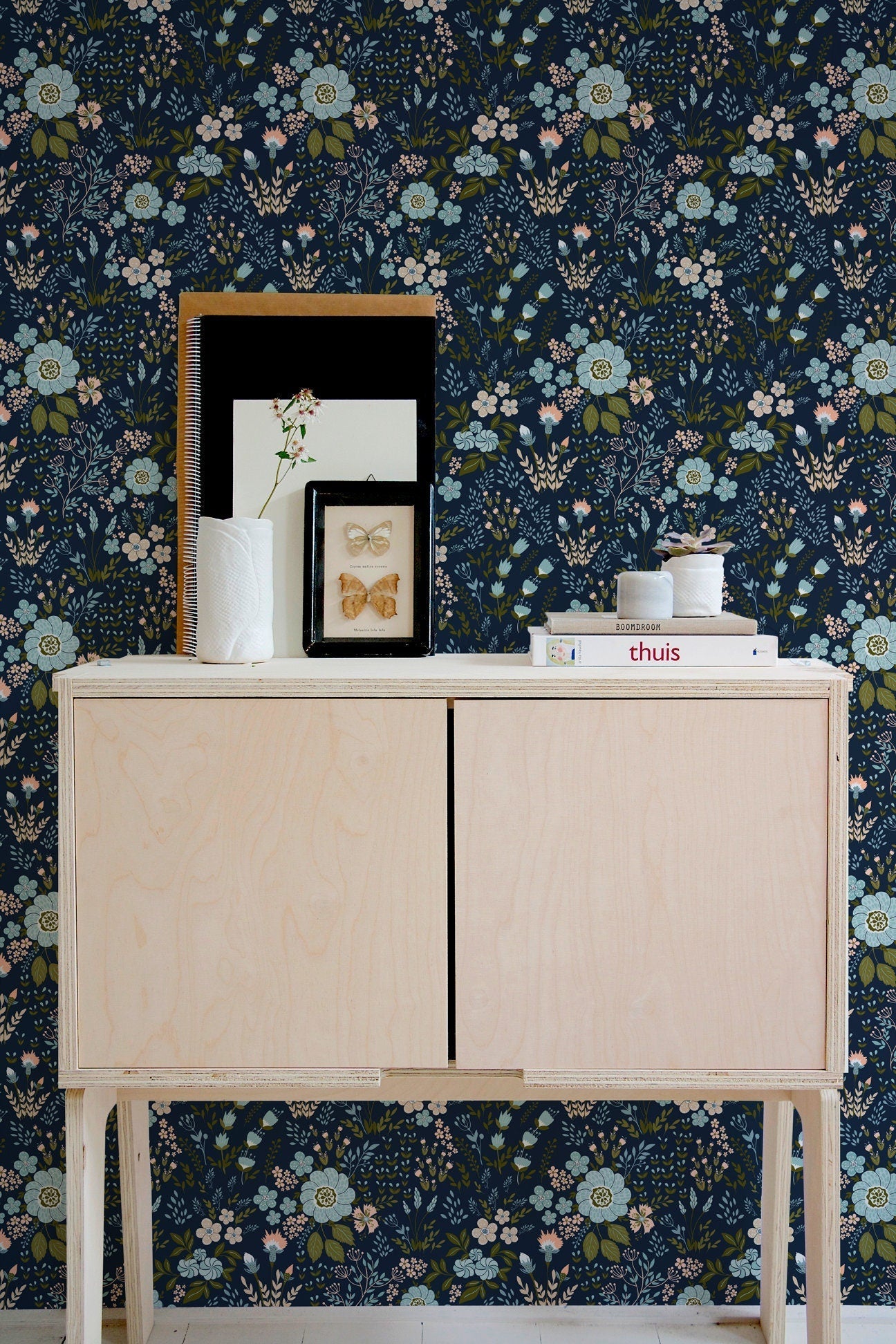 Floral Midnight Garden Wallpaper - B582 - WallTrend