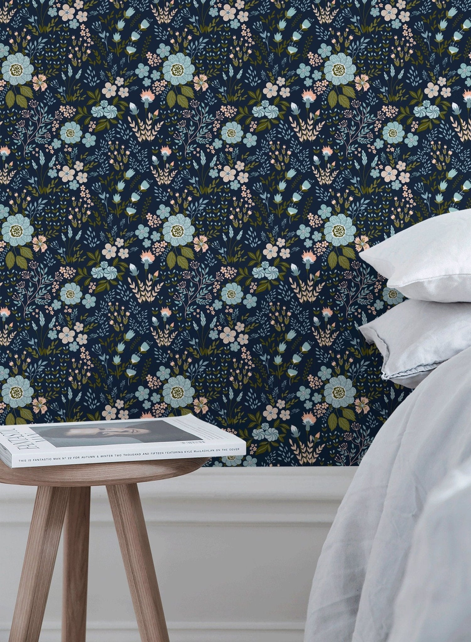 Floral Midnight Garden Wallpaper - B582 - WallTrend