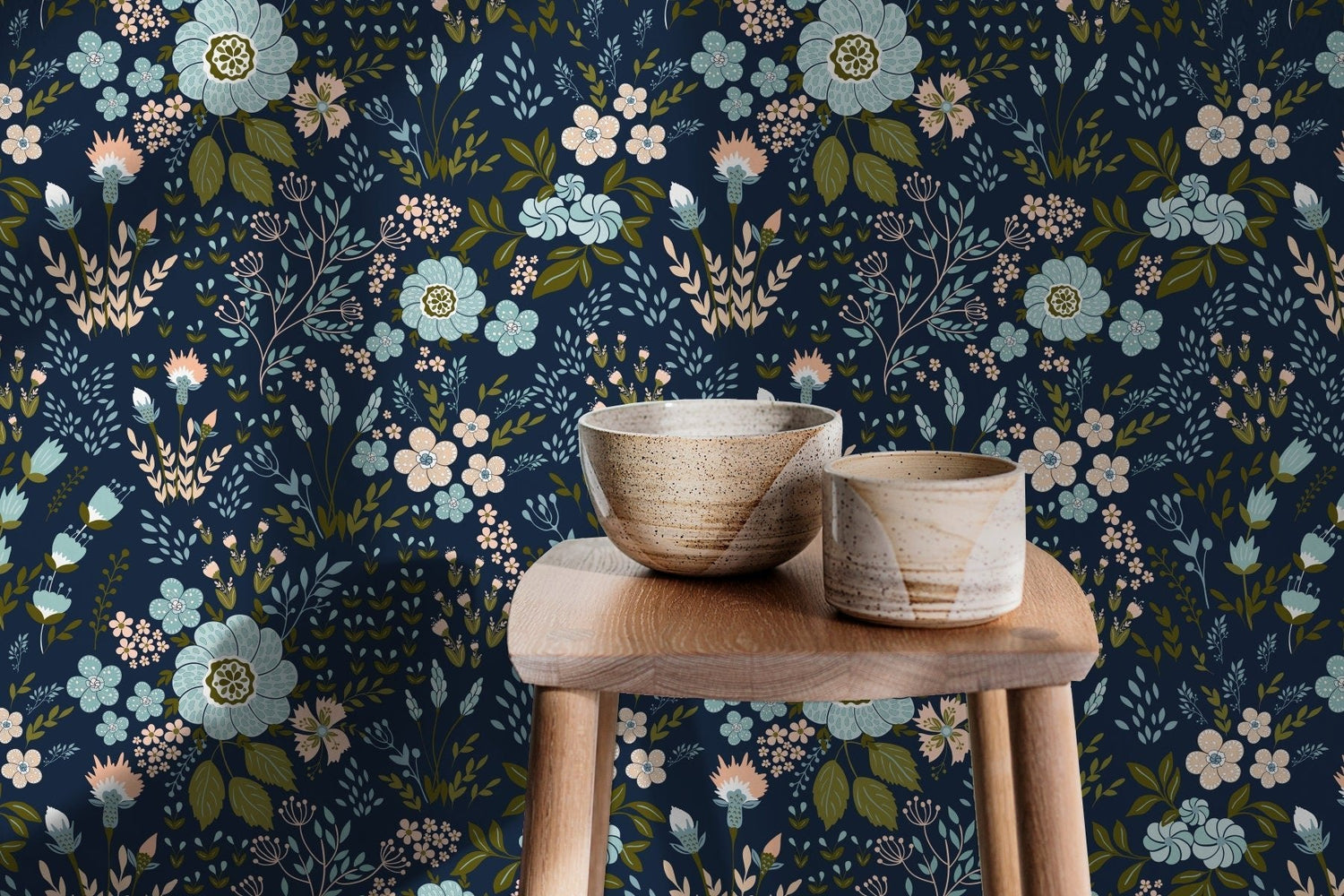 Floral Midnight Garden Wallpaper - B582 - WallTrend