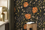 Floral Midnight Garden Wallpaper - D153 - WallTrend