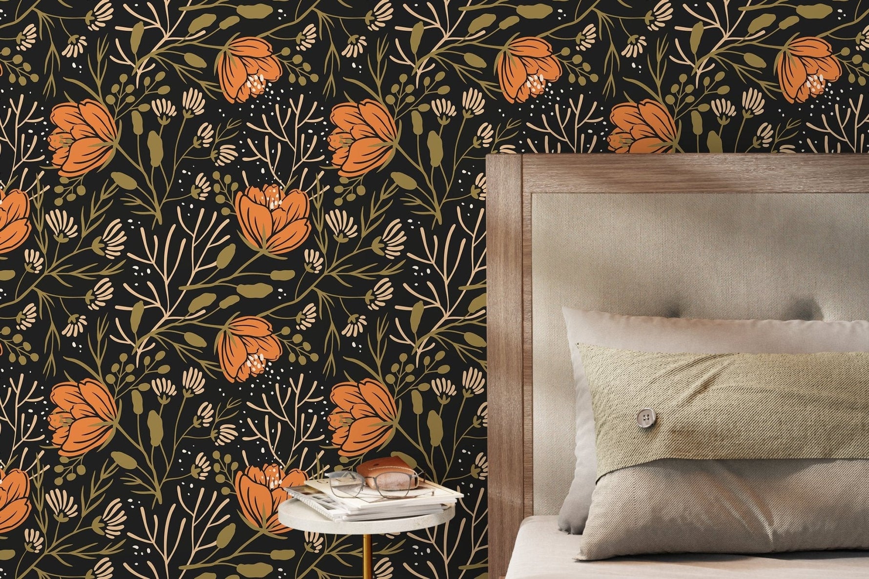 Floral Midnight Garden Wallpaper - D153 - WallTrend
