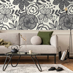 Floral Monochrome Harmony Wallpaper - A624 - WallTrend