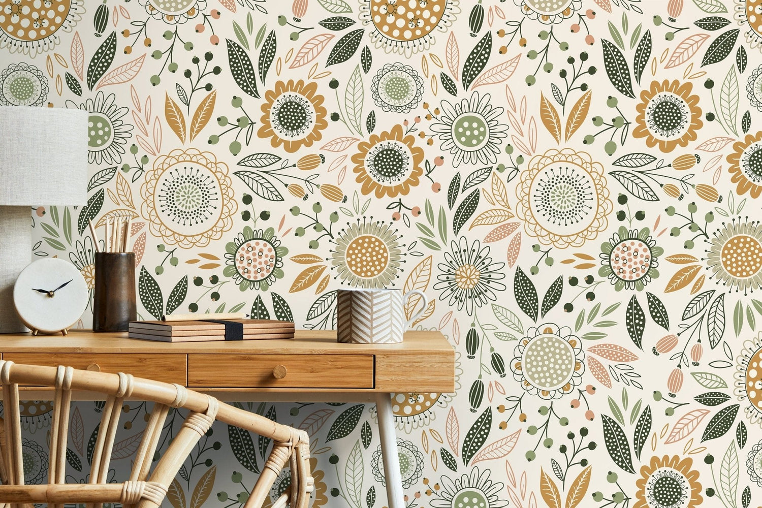 Floral Nature Medley Wallpaper - D284 - WallTrend