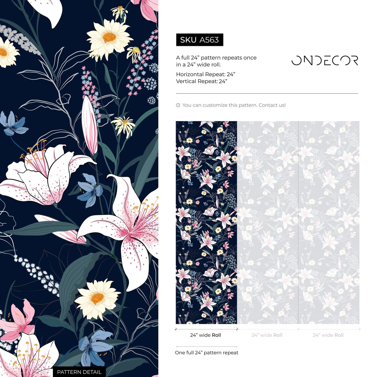 Floral Night Garden Wallpaper - A563 - WallTrend