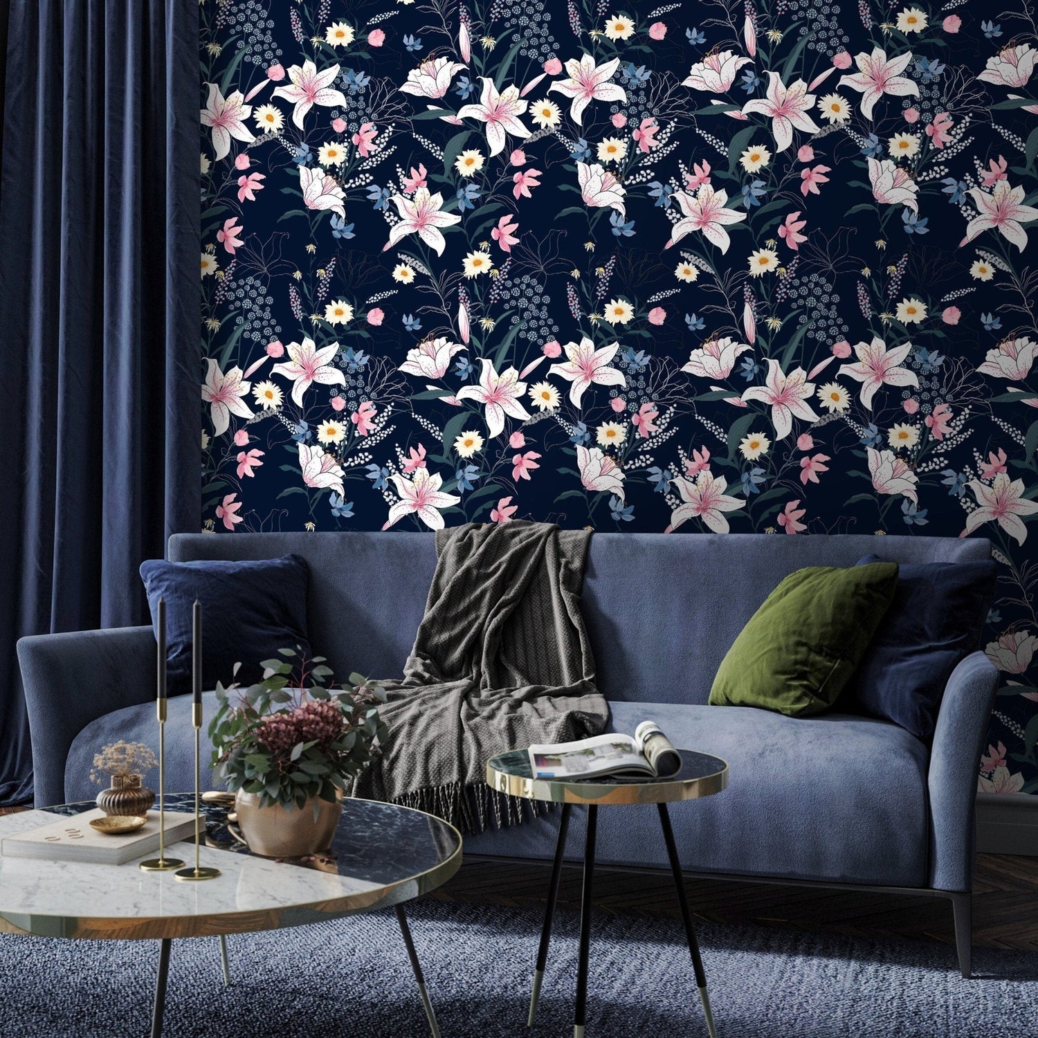 Floral Night Garden Wallpaper - A563 - WallTrend