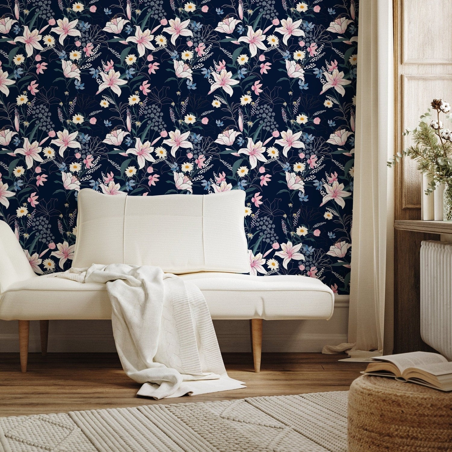 Floral Night Garden Wallpaper - A563 - WallTrend