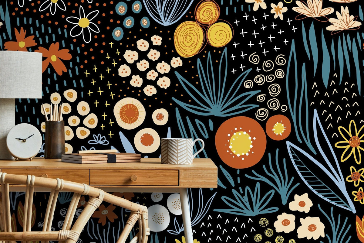 Floral Night Garden Wallpaper - D168 - WallTrend