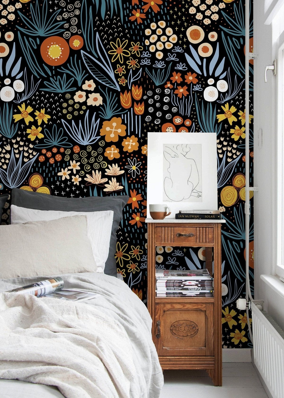 Floral Night Garden Wallpaper - D168 - WallTrend