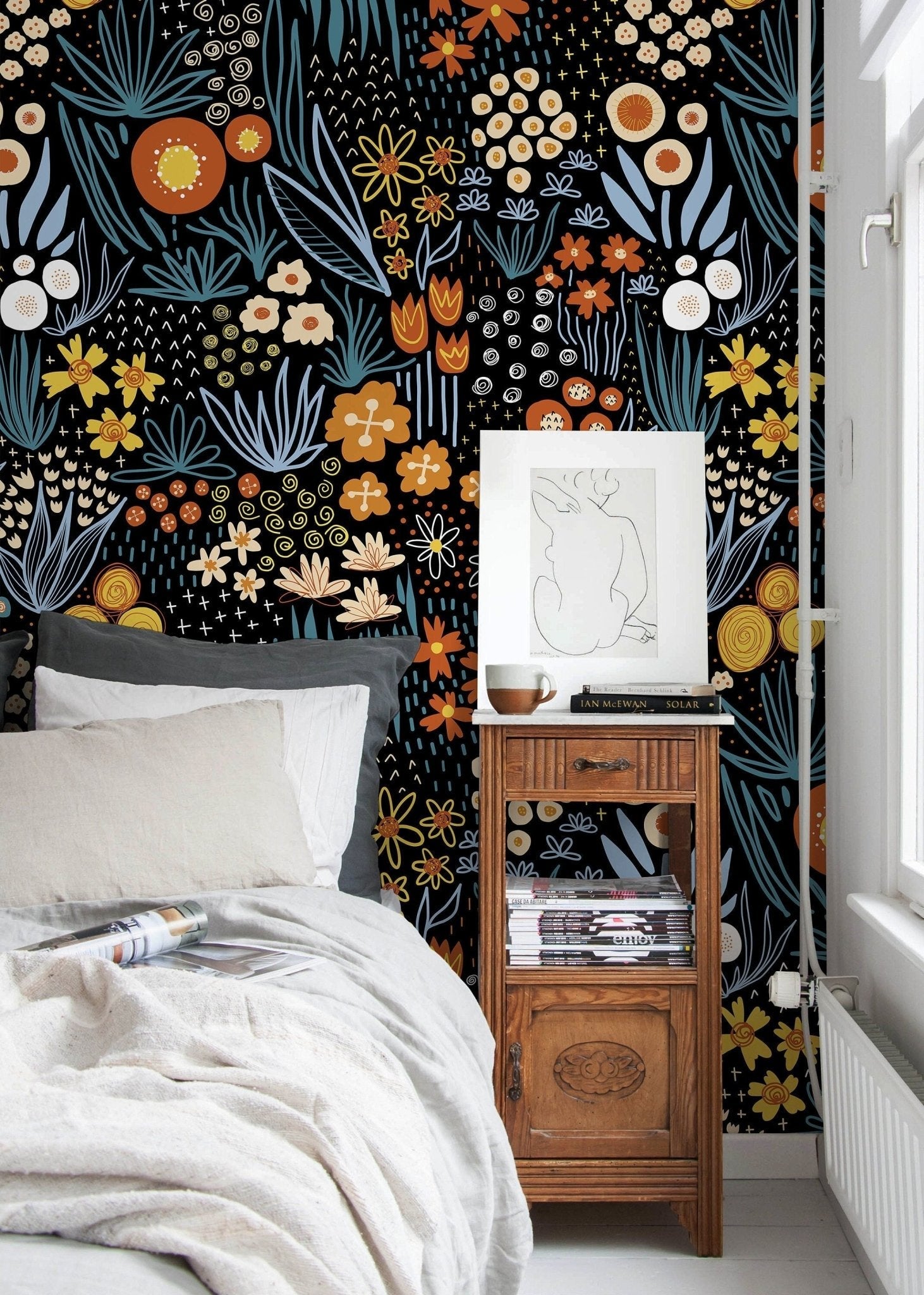 Floral Night Garden Wallpaper - D168 - WallTrend
