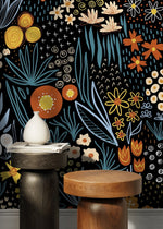 Floral Night Garden Wallpaper - D168 - WallTrend
