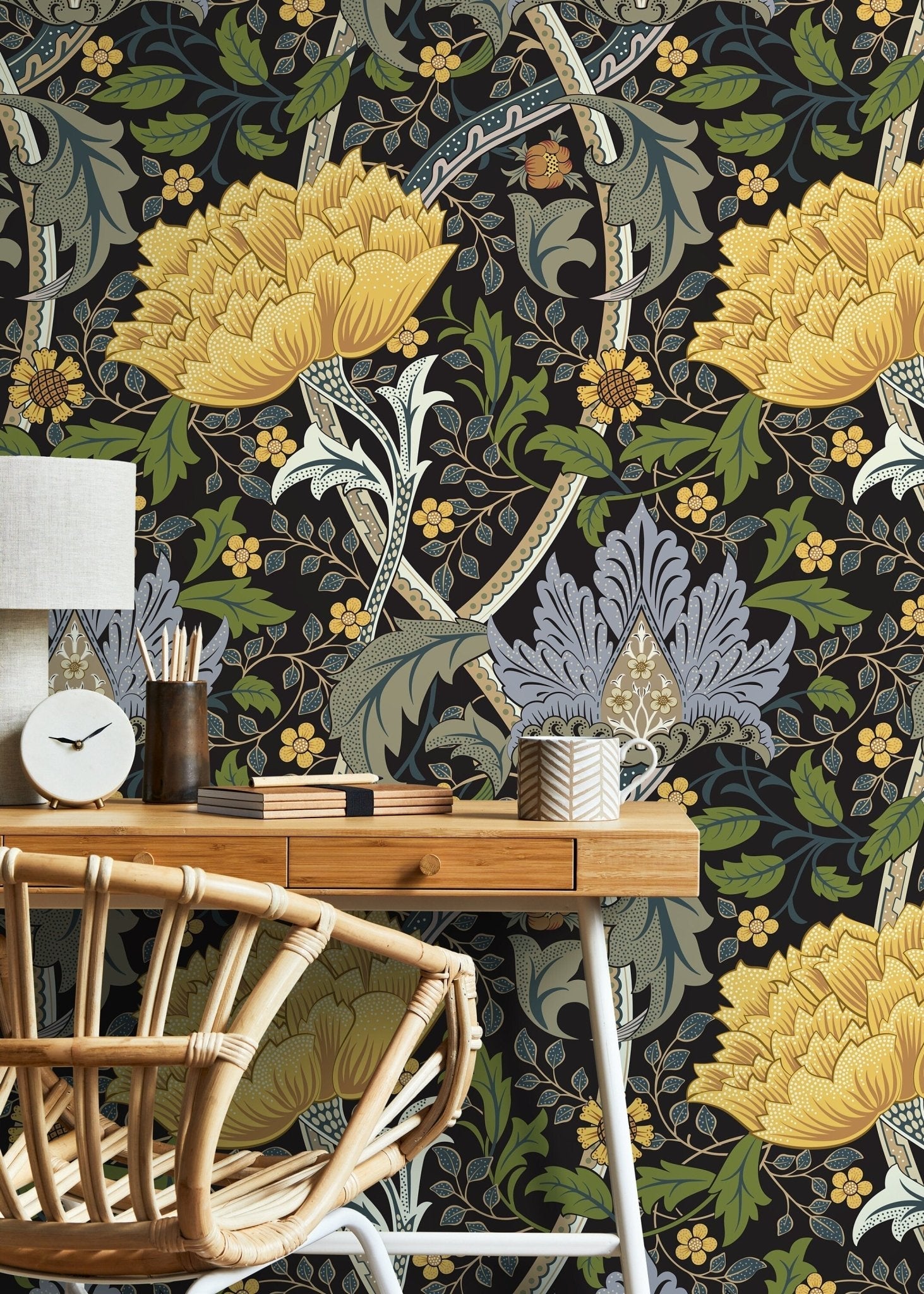 Floral Nightscape Wallpaper - C997 - WallTrend