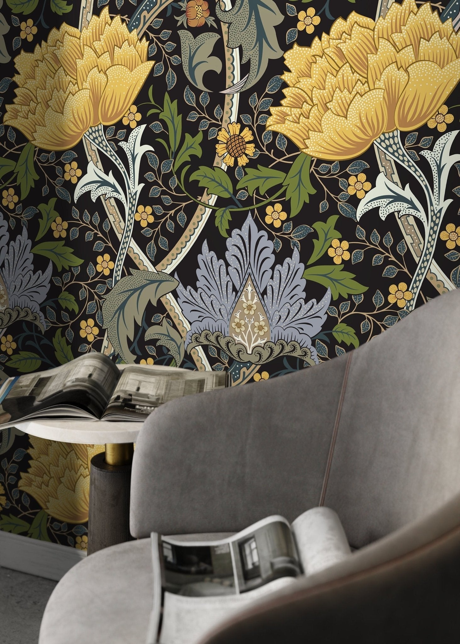 Floral Nightscape Wallpaper - C997 - WallTrend