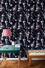 Floral Nocturne Wallpaper - B443 - WallTrend