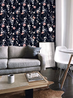Floral Nocturne Wallpaper - B443 - WallTrend