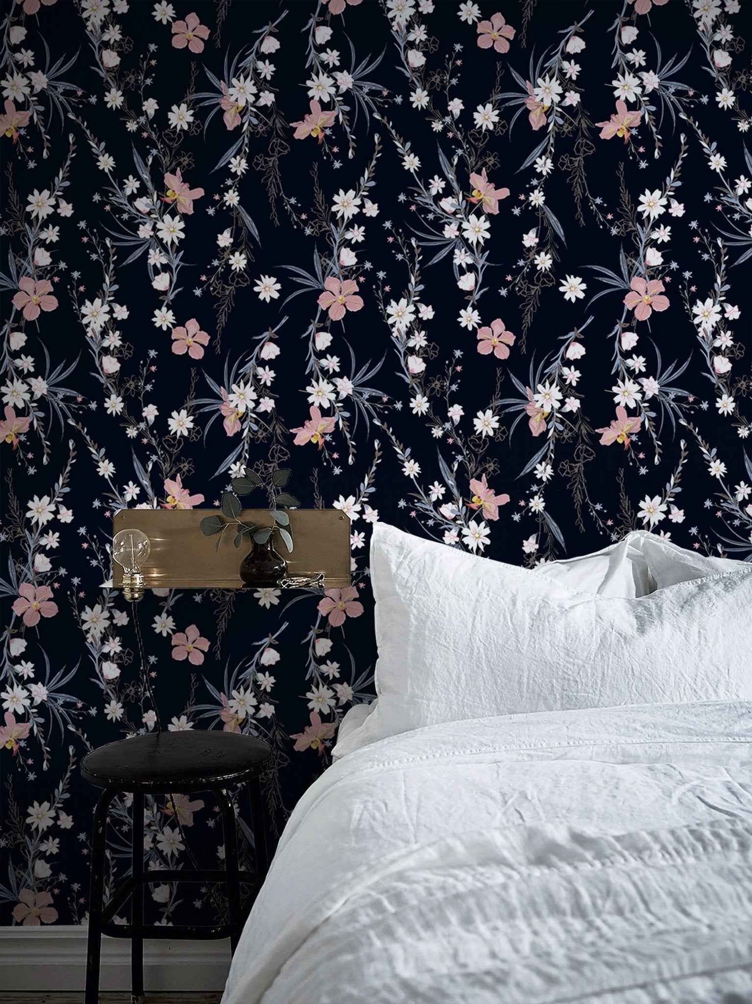 Floral Nocturne Wallpaper - B443 - WallTrend