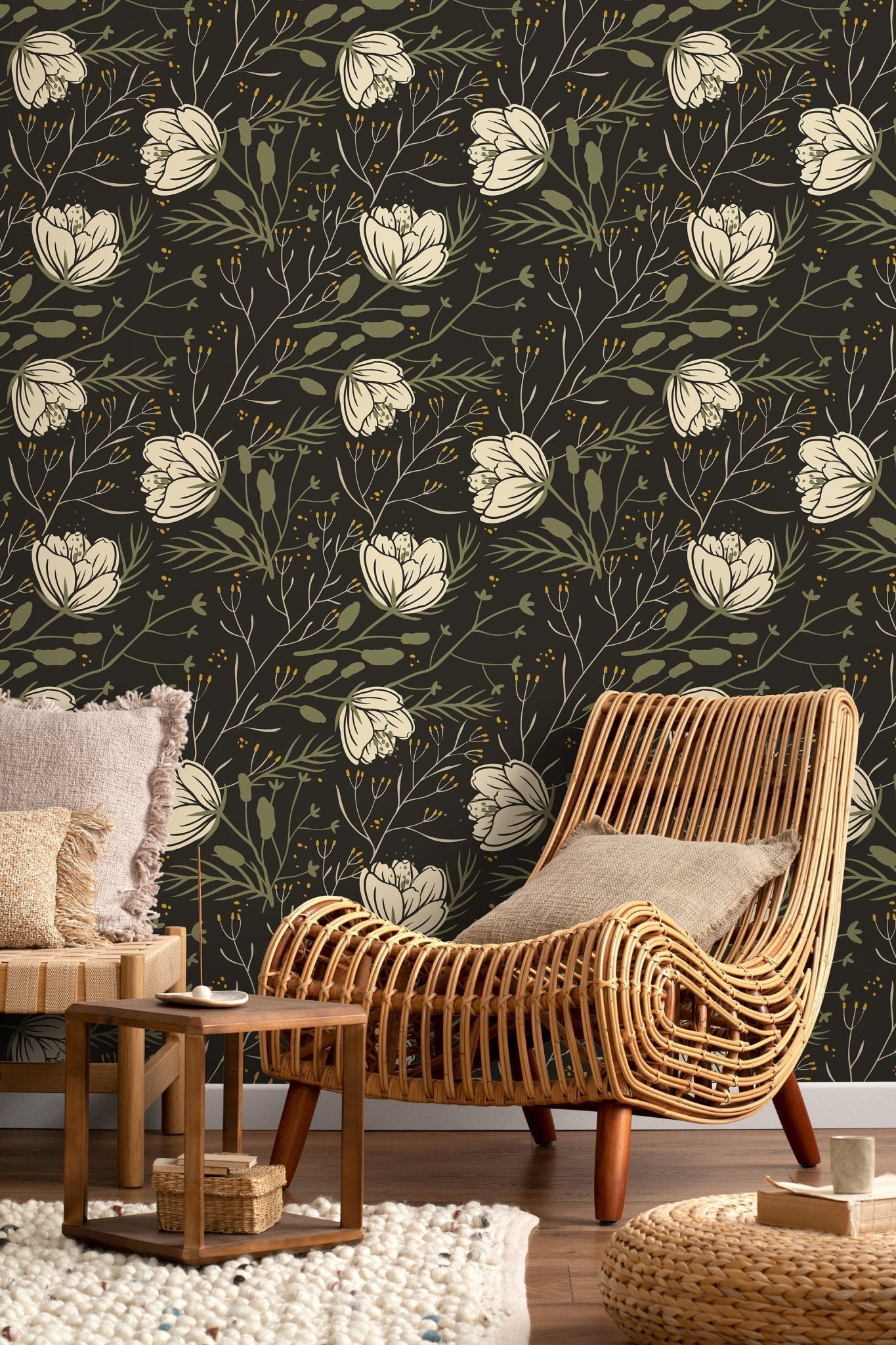 Floral Nocturne Wallpaper - D149 - WallTrend
