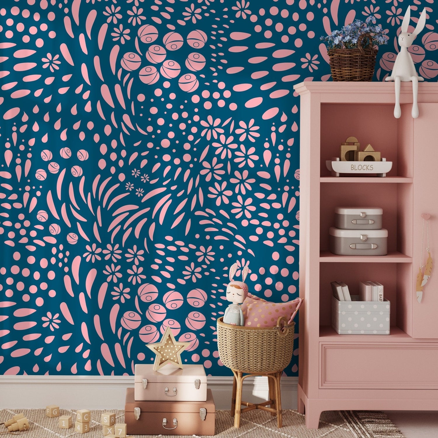 Floral Ocean Harmony Wallpaper - A887 - WallTrend