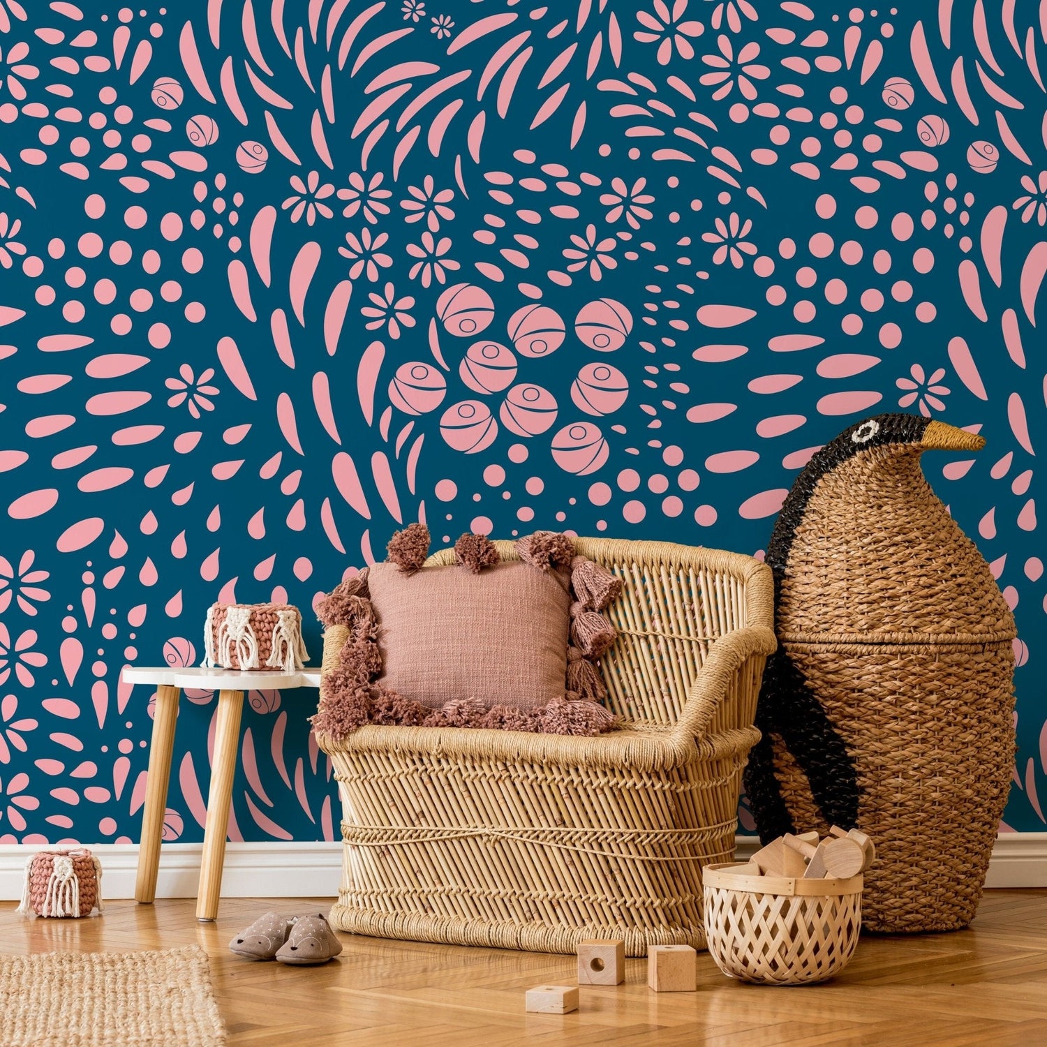 Floral Ocean Harmony Wallpaper - A887 - WallTrend