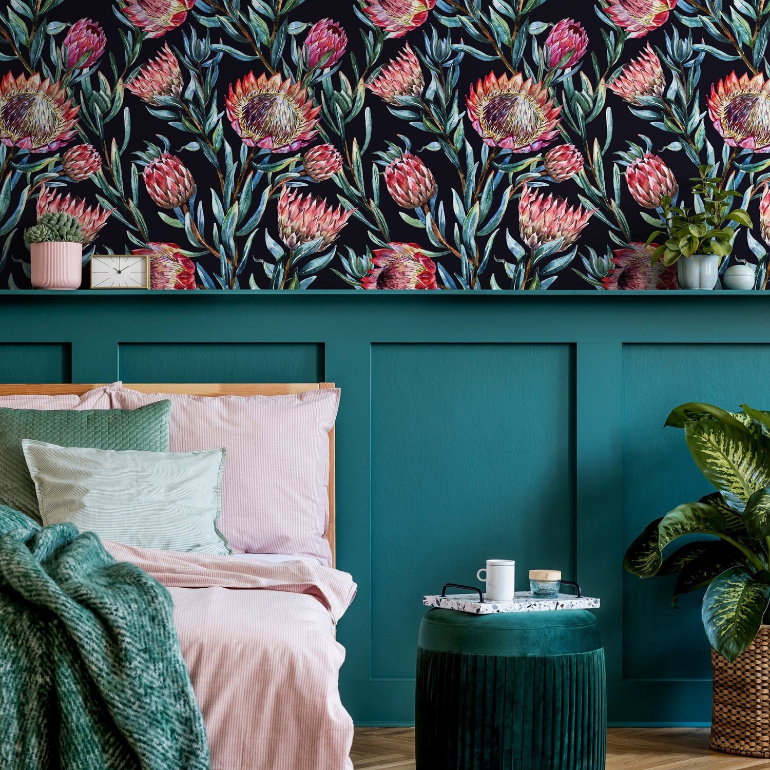 Floral Protea Elegance Wallpaper - A974 - WallTrend