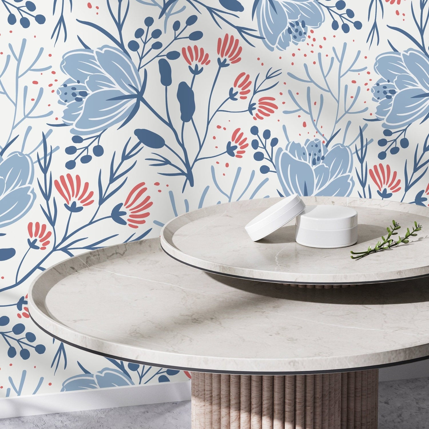 Floral Serenity Wallpaper - D151 - WallTrend