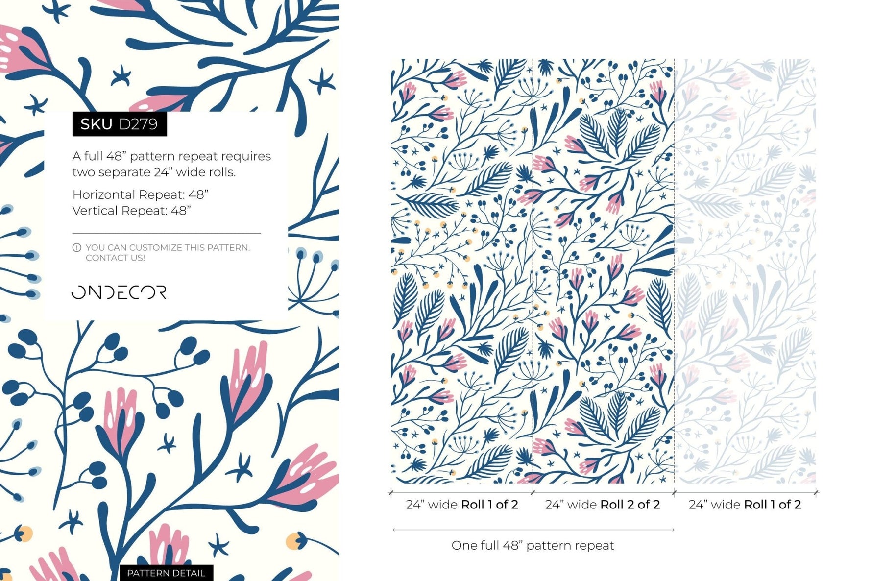 Floral Serenity Wallpaper - D279 - WallTrend